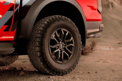 Rodas de Liga Leve aro 17" da nova Ford Ranger Raptor